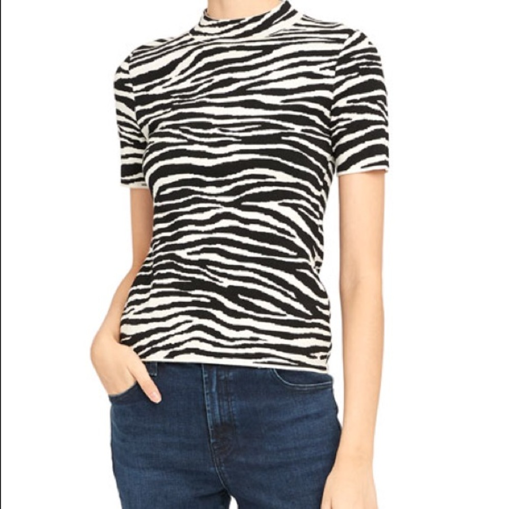 Theory Zebra Wool-blend Tee/Sweater.